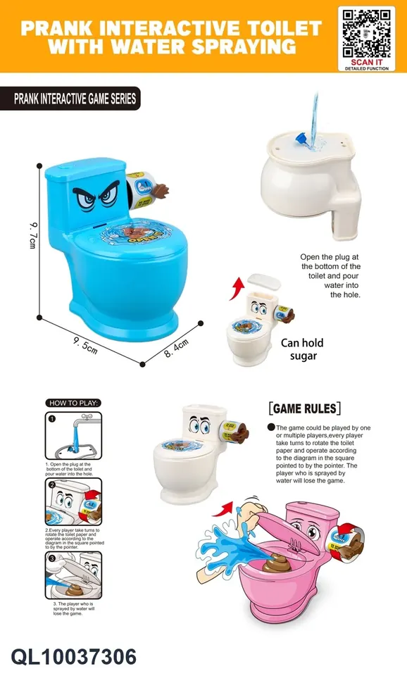 Tricky Water Spray Interactive Toilet OPP Bag wholesale from Qili Toys