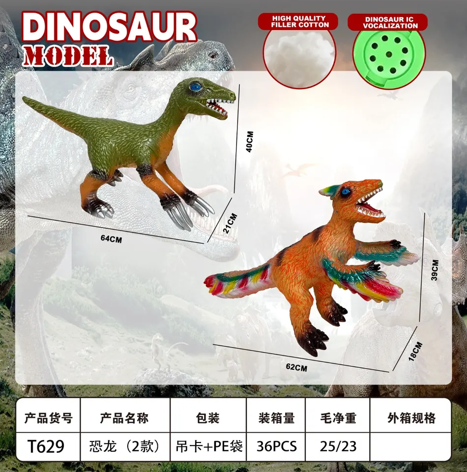 Two Types Of Dinosaurs Mixed Therizinosaurus And Archaeopteryx PE Bag+Elevator wholesale from Qili Toys