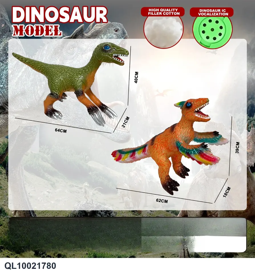 Two Types Of Dinosaurs Mixed Therizinosaurus And Archaeopteryx PE Bag+Elevator wholesale from Qili Toys