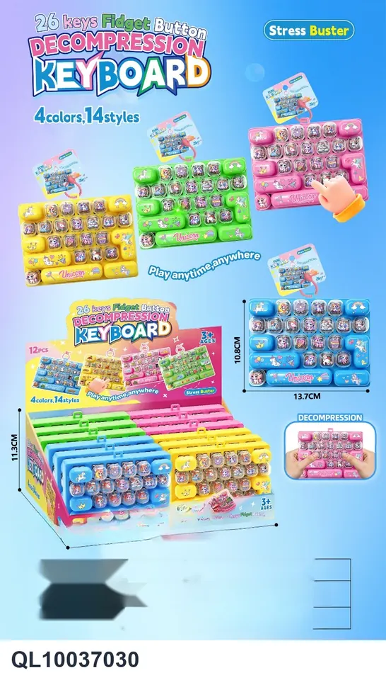 Unicorn 26-Key Decompression Keyboard Display Box wholesale from Qili Toys