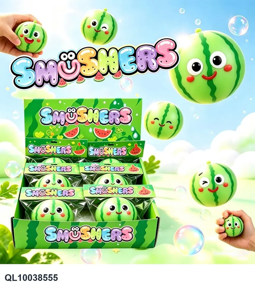 Watermelon Ball Expression Squeeze Fun Display Box wholesale from Qili Toys