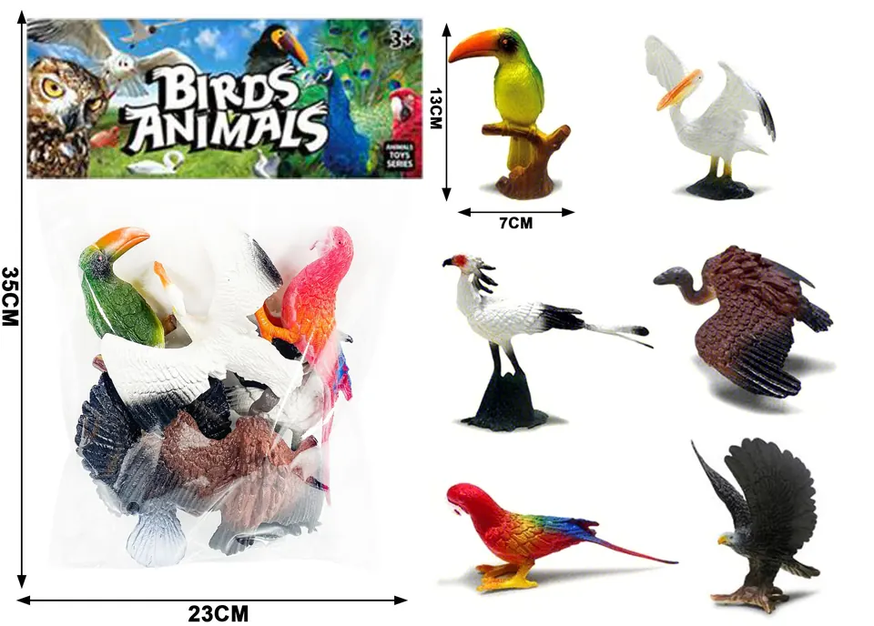 6 Birds PVC Header Bag wholesale from Qili Toys