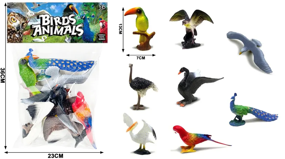 8 Birds PVC Header Bag wholesale from Qili Toys