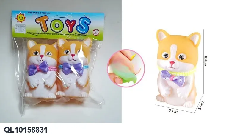 Cartoon Cat Vinyl Toy With A BB Whistle That Makes A Squeaking Sound. PVC Header Bag wholesale from Qili Toys