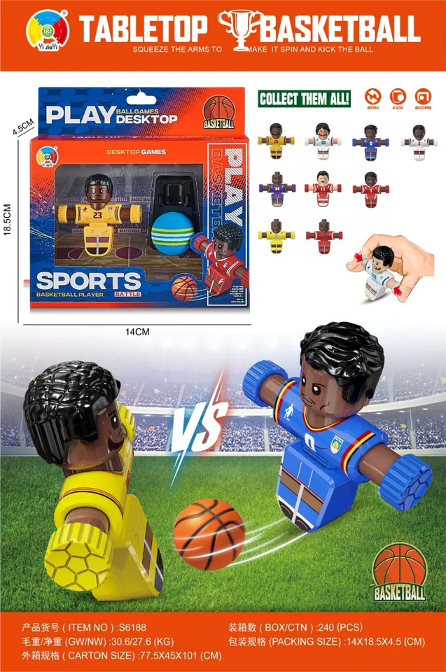 <Desktop Game Decompression Basketball Series> 1 Player With 1 Ball Window Box Packaging 9 Mixed Packages Window Box wholesale from Qili Toys