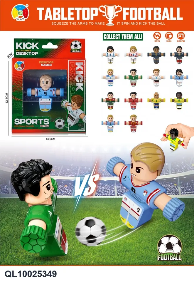 <Desktop Game Decompression Football Series> 1 Athlete Window Box Packaging 14 Mixed Packages Window Box wholesale from Qili Toys