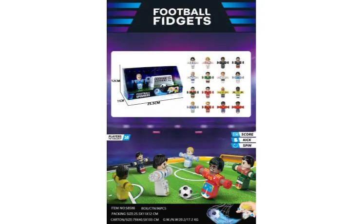 <Desktop Game Decompression Football Series> 1 Player With 1 Ball And 1 Goal Display Box Packaging 14 Mixed Packages Display Box wholesale from Qili Toys