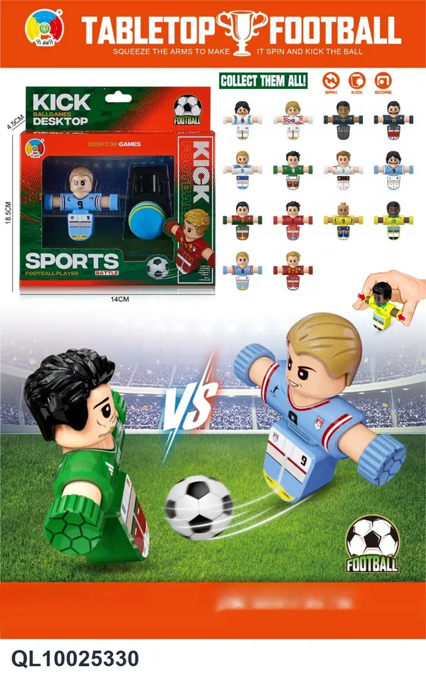 <Desktop Game Decompression Football Series> 1 Player With 1 Ball Window Box Packaging 14 Mixed Packages Window Box wholesale from Qili Toys