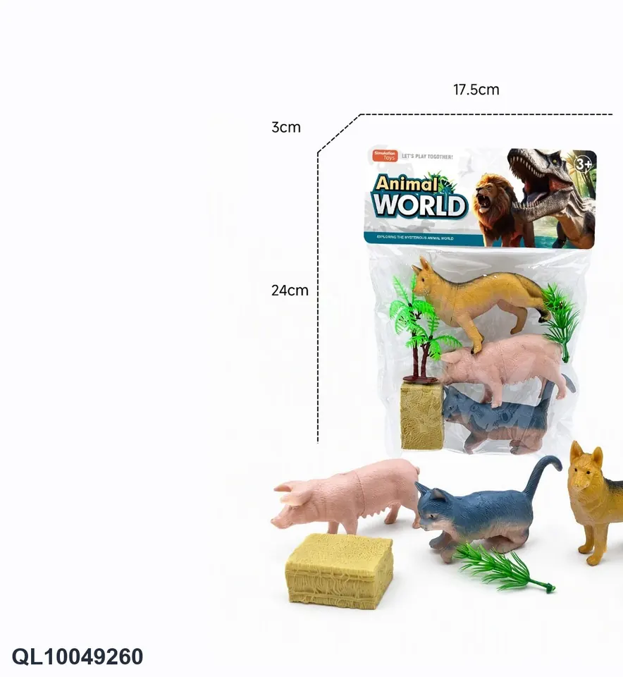 Farm Animal Figure Set PVC Header Bag wholesale from Qili Toys