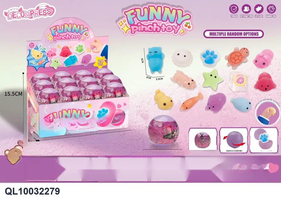 Nye Nye Le Series: Stress-Relieving Toys Featuring Cute Cartoon Characters. Display Box wholesale from Qili Toys