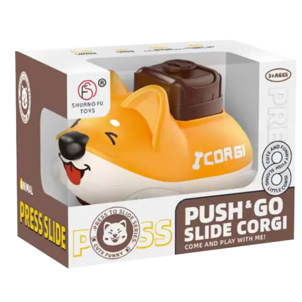 Petting A Corgi (three colors: yellow, blue, brown) (Chinese Version) Window-Shaped Gift Box (single piece) wholesale from Qili Toys