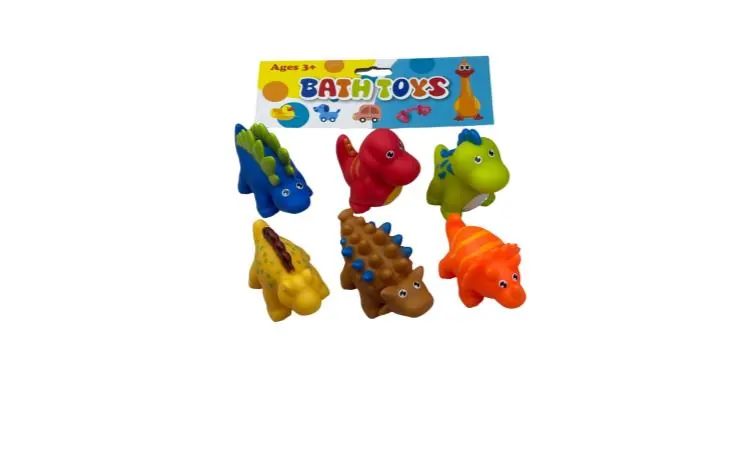 Six Vinyl Dinosaurs PVC Header Bag wholesale from Qili Toys