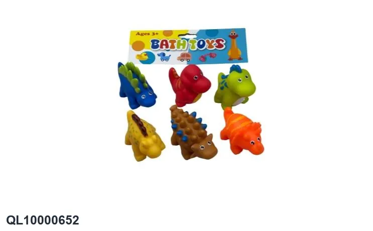 Six Vinyl Dinosaurs PVC Header Bag wholesale from Qili Toys