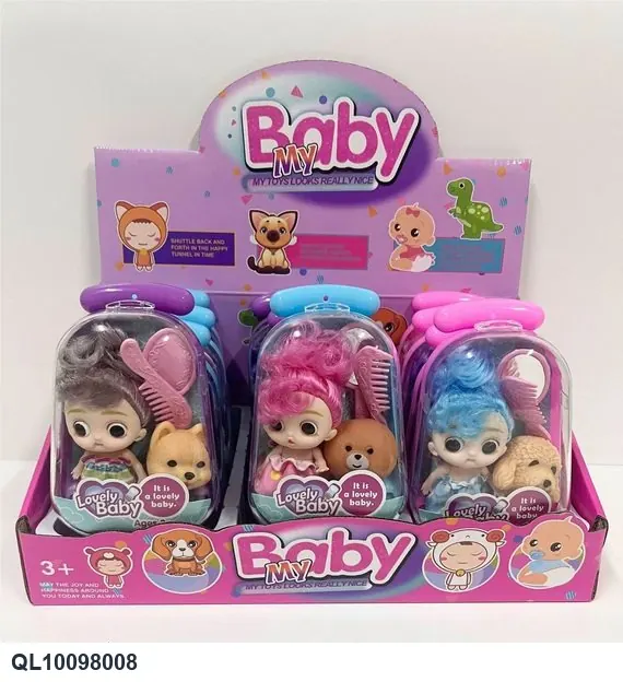 Suitcase With 2.5-Inch "Peach Ball" Eye Patches And A Small Mirror; Also Includes 12 Individual Animal Figurines Made Of Enamel. Display Box wholesale from Qili Toys