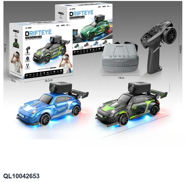 (battery included) 1:43-Full Scale Porsche Drift RC Car Blue/Black Sealed Box wholesale from Qili Toys