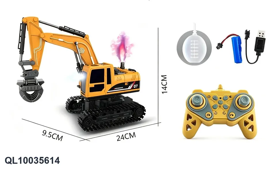 (electricity included) 1:23 Eleven-Channel Remote Control Light, Sound, Spray Engineering Gripper Locomotive Window Box wholesale from Qili Toys