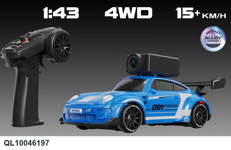 (electricity included) 1:43 Full Scale Porsche Alloy Drift Car (with camera) Color Box wholesale from Qili Toys
