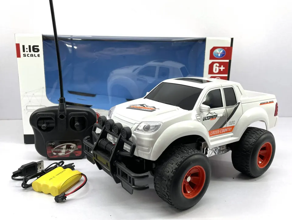 (electricity included) 27MHZ 1:16 Four-Way Remote Control Car (white, black) Window Box wholesale from Qili Toys