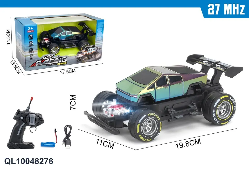 (electricity included) 27MHz 1:18 Four-Way Lighting Colorful Simulation Remote Control Car (tesla model) Window Box wholesale from Qili Toys