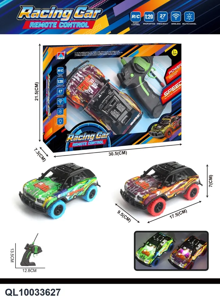 (electricity not included) 1:20 Four-Way Light Short Card Off-Road Remote Control Car Suspended Steering Wheel, PVC Shell Remote Control Car, PVC Remote Control Car, Remote Control Off-Road Vehicle Window Box wholesale from Qili Toys
