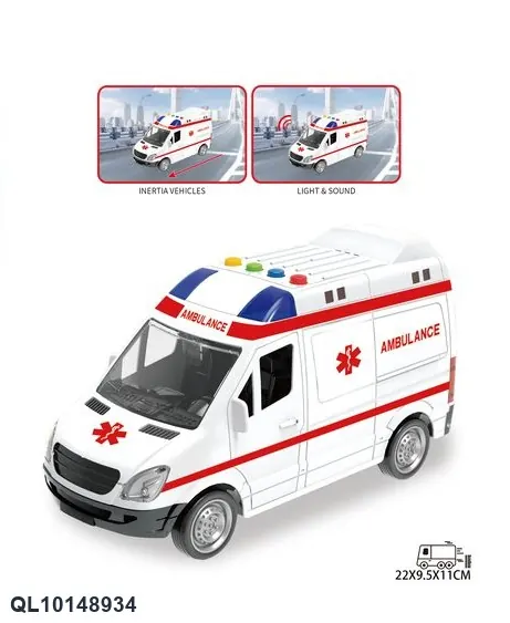 1:16 Ambulance: Inertia, Lights, And Sound Effects. Display Box wholesale from Qili Toys
