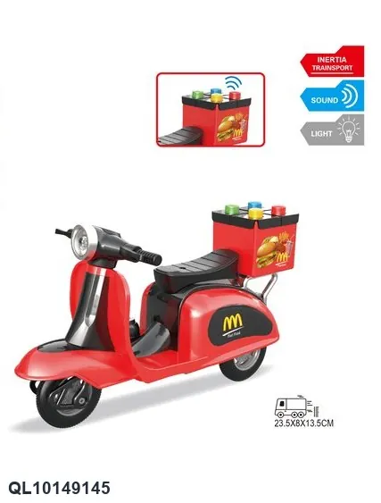1:16 Motorcycle Delivery Vehicle's Inertia And Sound. Display Box wholesale from Qili Toys