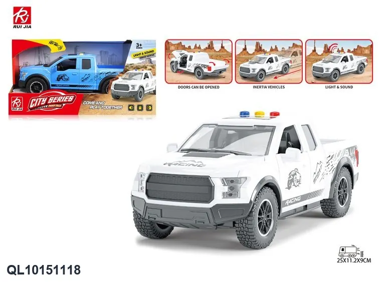 1:16 Scale Diecast Truck - Four Doors With Realistic Opening Mechanism, Lights, And Sounds. Display Box wholesale from Qili Toys