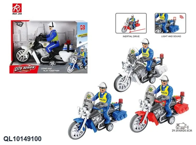 1:16 Scale Police Motorcycle With Realistic Features: Motion, Lights, And Sound. Display Box wholesale from Qili Toys