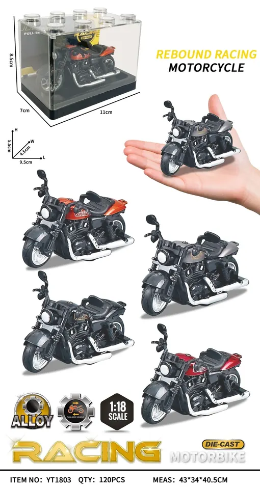 1:18 Alloy Motorcycle Model (pet box) PET Box wholesale from Qili Toys