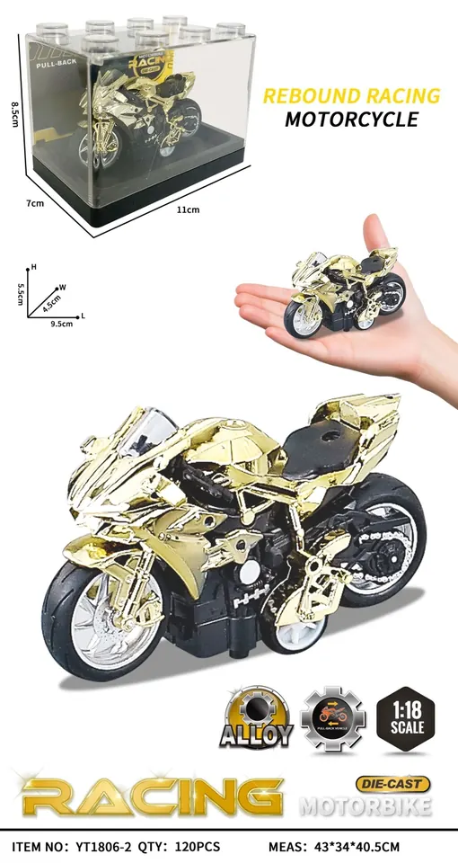 1:18 Alloy Motorcycle Model (pet box) PET Box wholesale from Qili Toys