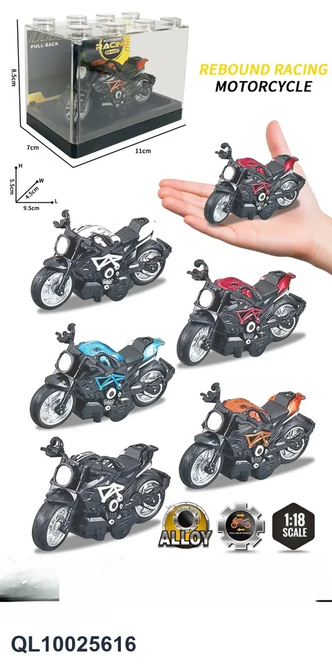1:18 Alloy Motorcycle Model (pet box) PET Box wholesale from Qili Toys