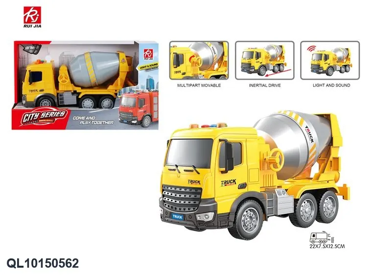 1:18 Scale Dump Truck With Realistic Features: Inertia, Lights, And Sound Effects. Display Box wholesale from Qili Toys