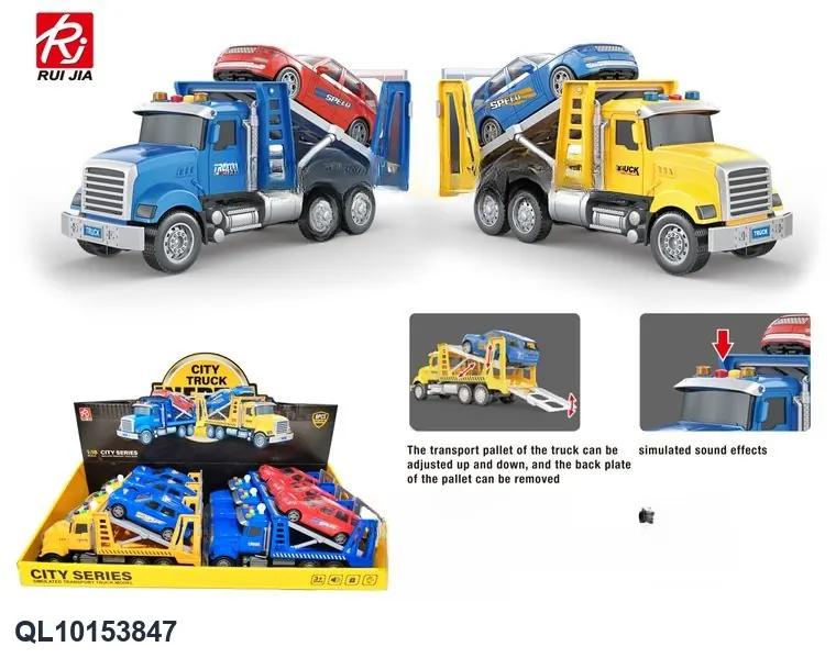 1:18 Scale Fire Truck Display Case (with inertia), Lights, And Sound (1 case contains 6 trucks) Display Box wholesale from Qili Toys
