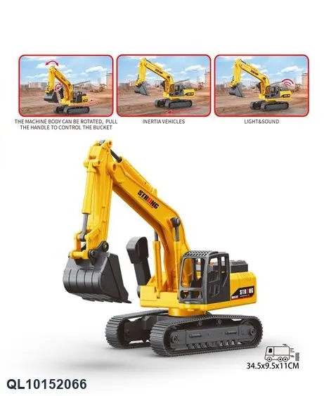 1:20 Excavator Sliding, Lights, Sound Effects, 360-Degree Rotation. Display Box wholesale from Qili Toys