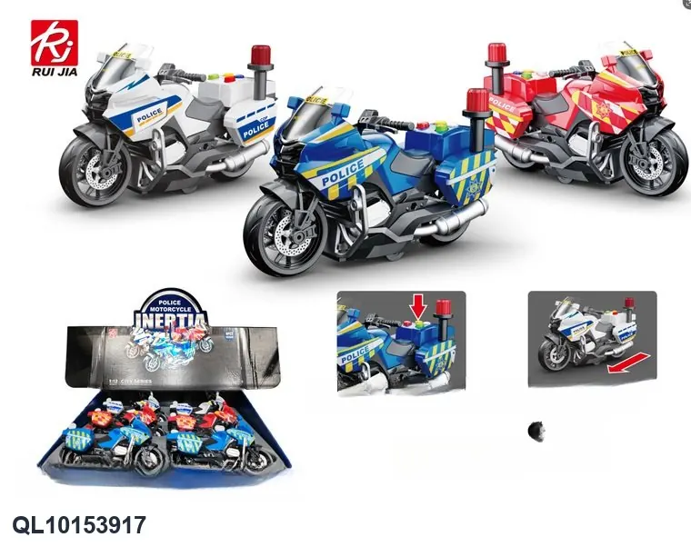 1:20 Scale Motorcycle Display Set - Includes Inertia, Lights, And Sound (1 set contains 6 models) Display Box wholesale from Qili Toys