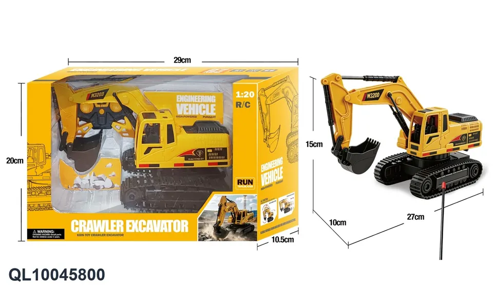 1:20 Six-Channel Remote Control Excavator + Sound (electricity included) Color Box wholesale from Qili Toys