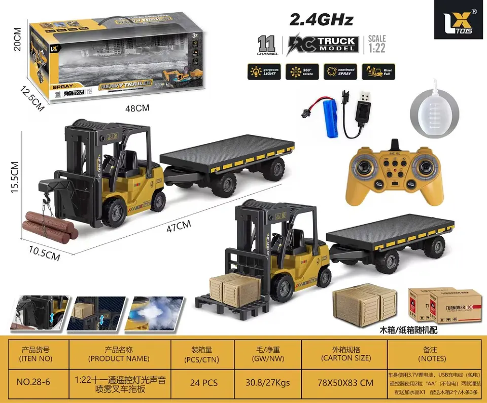 1:22 Remote-Controlled Lighting And Sound Effects Vehicle With A 2.4GHz Control System. Portable Window Box wholesale from Qili Toys