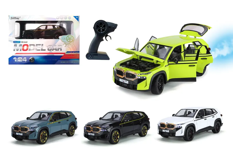 1:24 BMW XM Remote Control Spray Alloy Car (yellow, blue, black, white) Window Box wholesale from Qili Toys