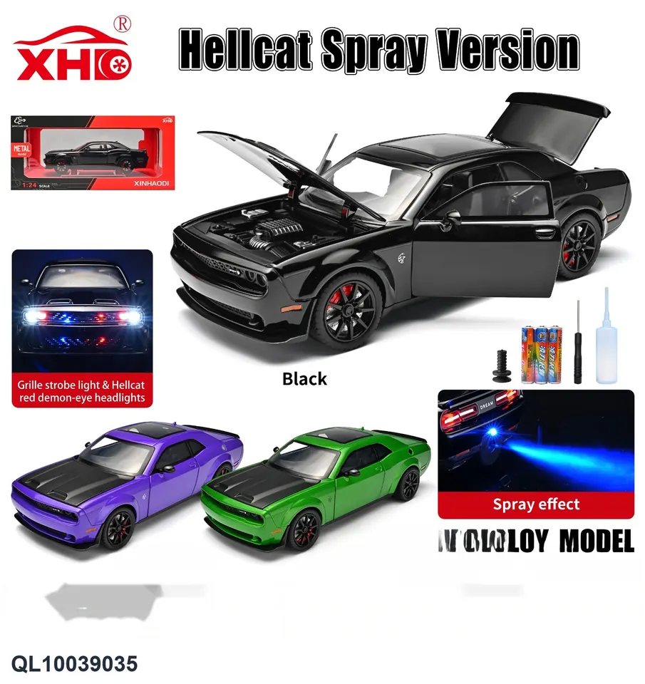 1:24 Hellcat Spray Version Alloy Car Bracket Window Box wholesale from Qili Toys