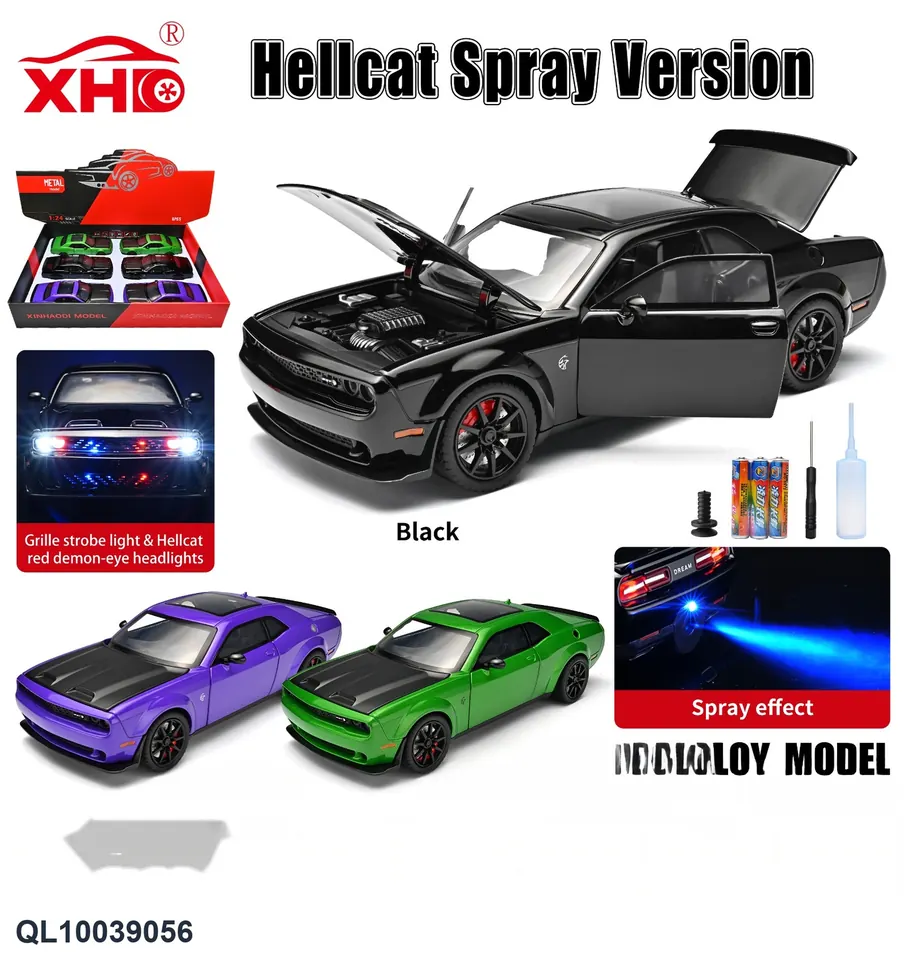 1:24 Hellcat Spray Version Alloy Car Display Box wholesale from Qili Toys