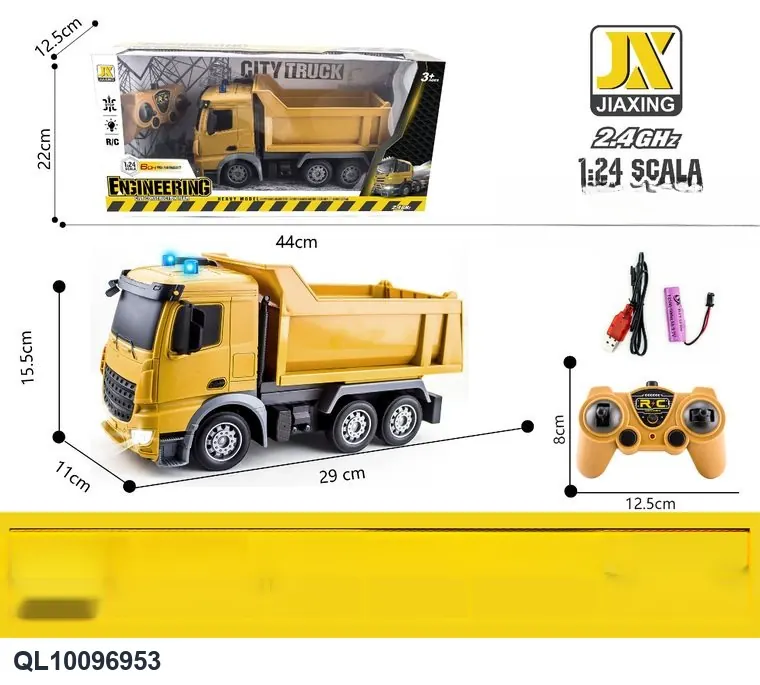 1:24 Scale Remote-Controlled Lighting Engineering Vehicle (2.4ghz frequency) Color Box wholesale from Qili Toys