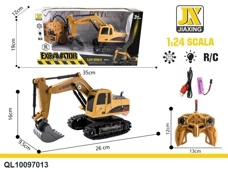 1:24 Six-Way Remote Control Excavator With Track Color Box wholesale from Qili Toys