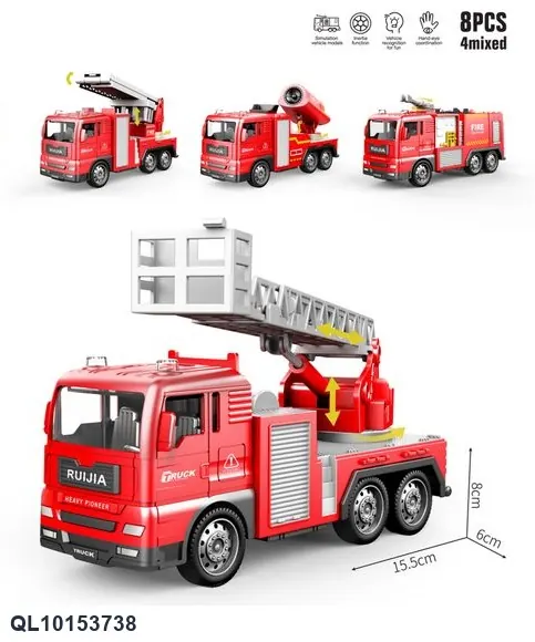 1:32 Scale Remote-Controlled Fire Truck Display Box wholesale from Qili Toys