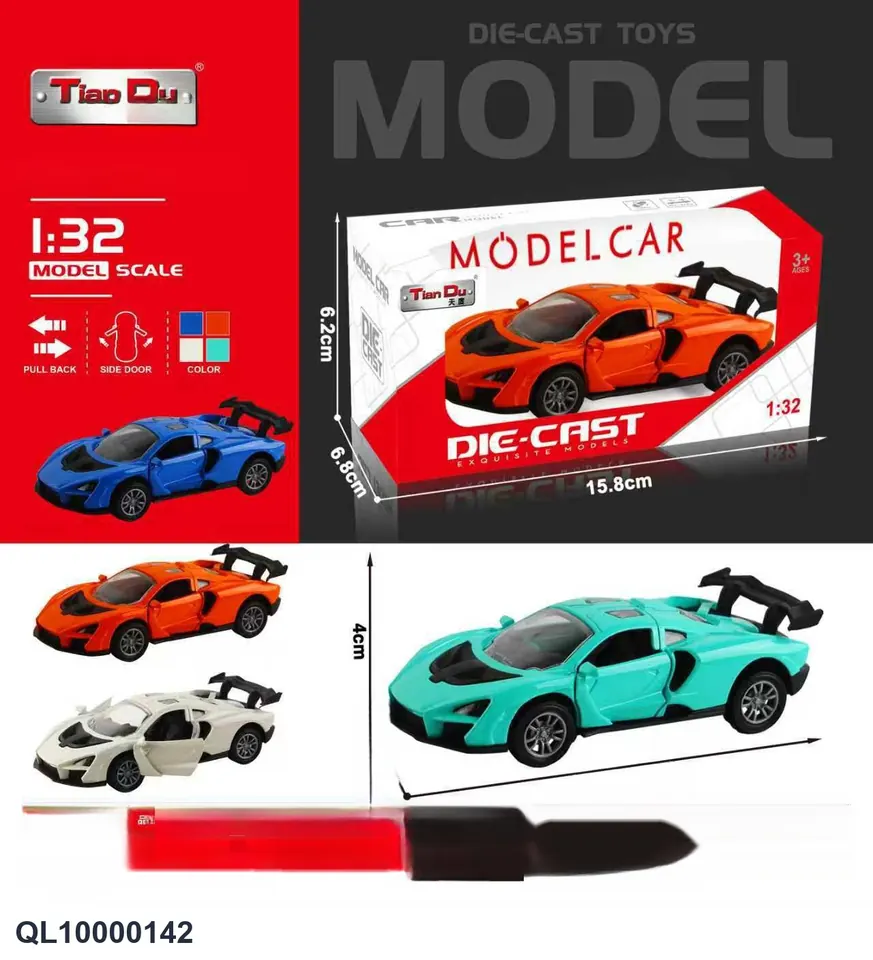 1:32 Simulated McLaren Senna Pull-Back Alloy Car Two-Door Window Box wholesale from Qili Toys