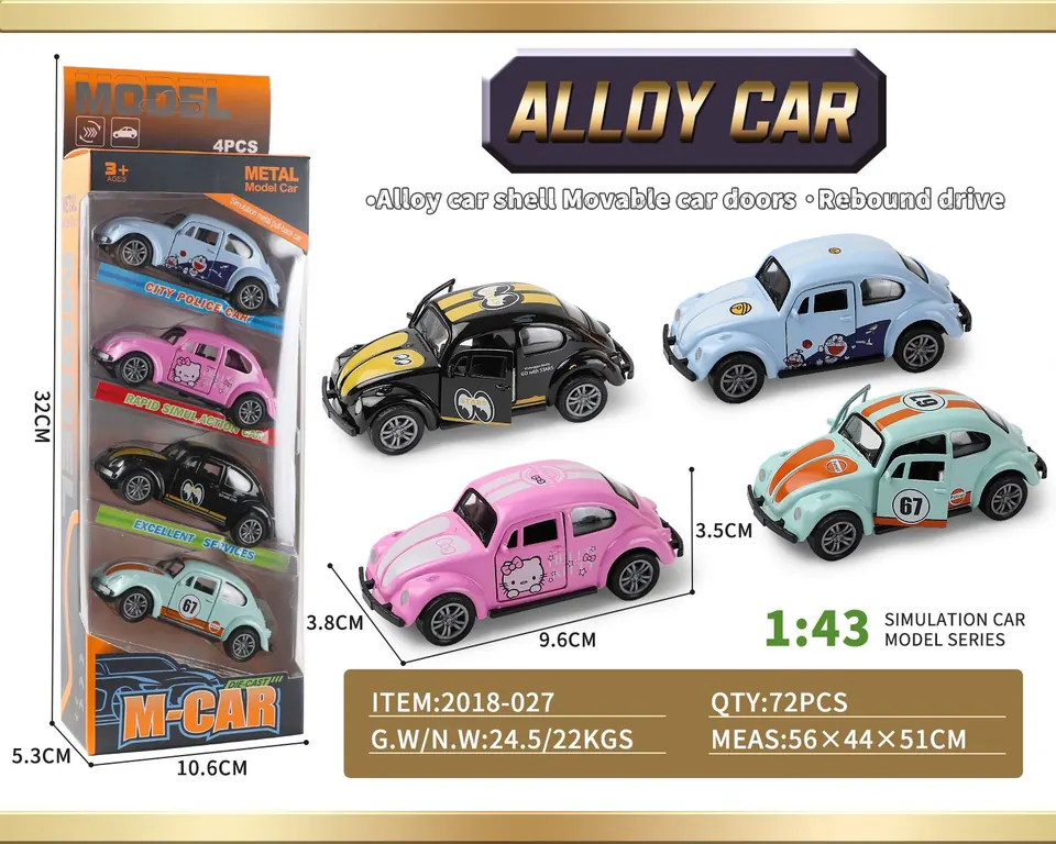 1:43 Beetle Cartoon Window Box wholesale from Qili Toys
