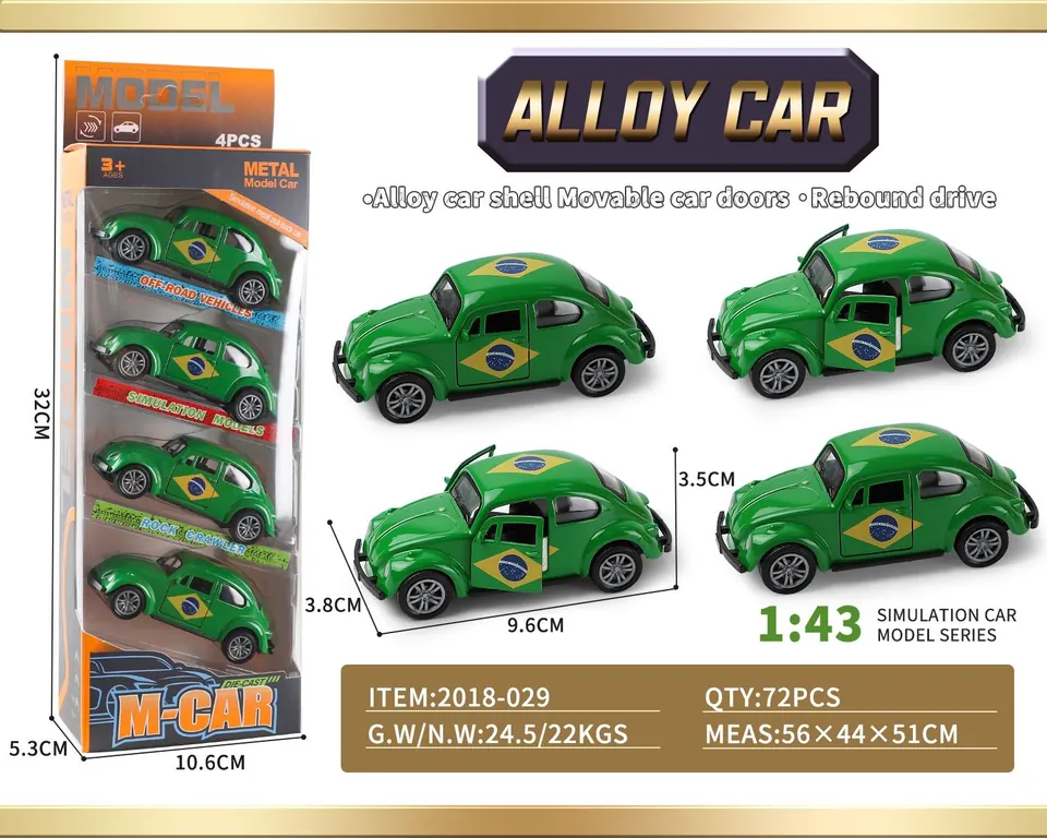 1:43Beetle Brazil Window Box wholesale from Qili Toys