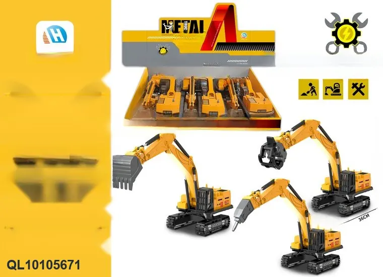 1:50 Alloy Crawler Excavator (digger, display box) Display Box wholesale from Qili Toys