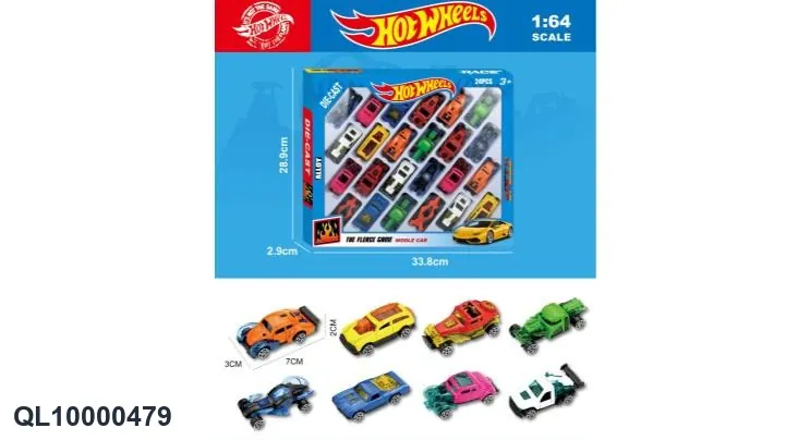 1:64 Alloy Sliding Sports Car 24 Mixed Models Window Box wholesale from Qili Toys