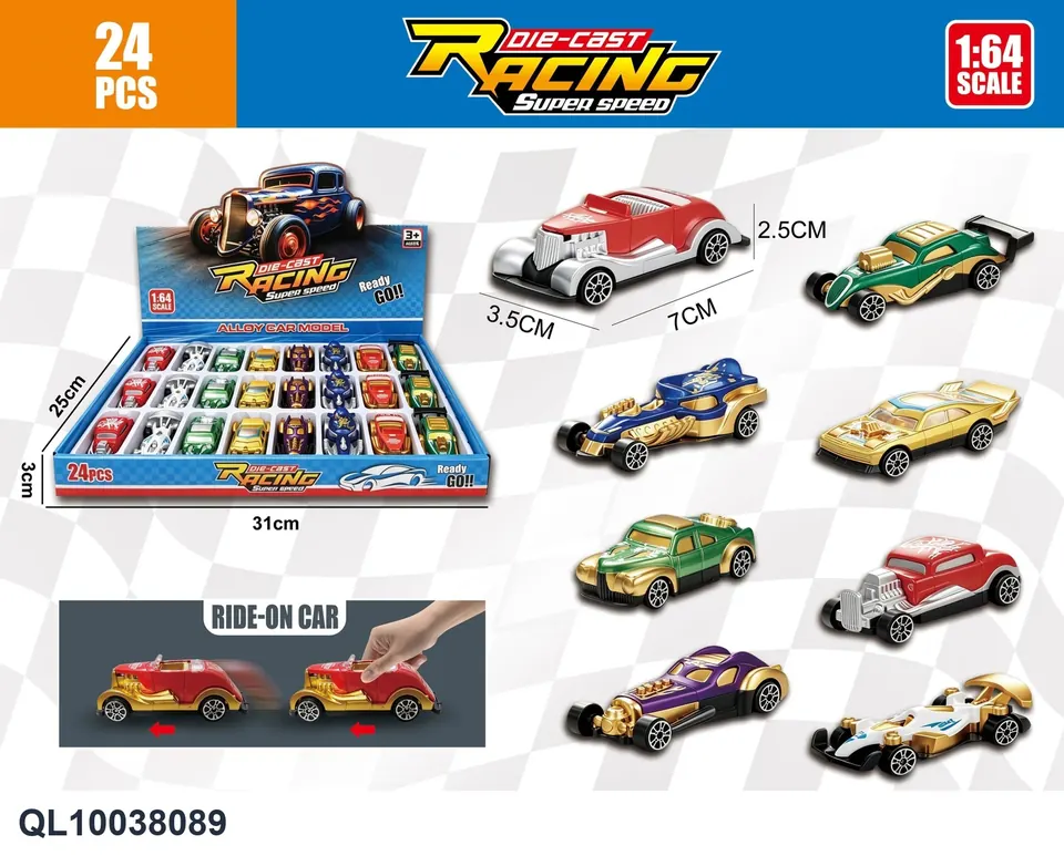 1:64 Alloy Sports Car 8 Models Mixed Display Box wholesale from Qili Toys
