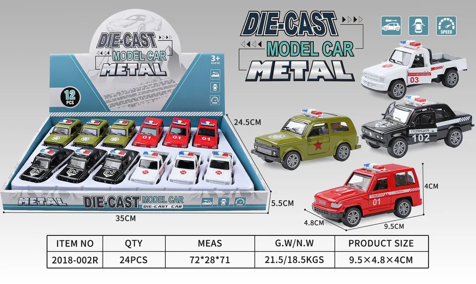 1:64 Off-Road Police Car (12pcs price for the whole box) Display Box wholesale from Qili Toys